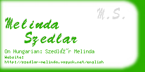 melinda szedlar business card